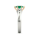 1Ct Marquise Green Emerald Trinity Solitaire Engagement Ring 14K Dual Gold Over