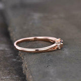 0.5ct Baguette Cut London Blue Topaz Diamond Petite Ring 14k Rose Gold Finish
