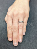 0.1ct Round Cut Moissanite Vintage-Inspired Wedding Band 14k White Gold Plated