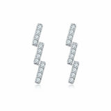 1.2ct Round Cut Diamond Geometric Minimal Stud Earrings 14k White Gold Finish