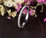 0.5ct Round Cut Moissanite 3/4 Eternity Women Wedding Band 14k White Gold Plated