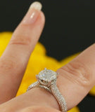 2ct Round Cut Diamond High Set Solitaire Engagement Ring 14k White Gold Finish