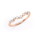 0.15ct Round Cut Moissanite Half Eternity Wedding Band 14k Rose Gold Plated