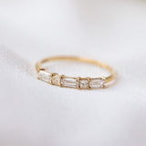 0.2ct Baguette Simulated Diamond Minimalist Wedding Band 14k Yellow Gold Plated