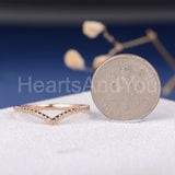 0.2ct Round Cut Moissanite Curved Stacking Wedding Band 14k Rose Gold Plated