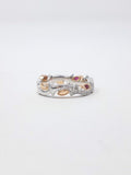 0.2ct Round Cut Moissanite Milgrain Leaf Engagement Ring 14k White Gold Plated