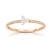 1.2ct Round Cut VVS1 Diamond Engagement Ring 14k Rose Gold Finish Petite Trilogy