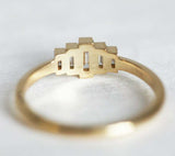 1.2ct Baguette Cut Diamond Engagement Ring 14k YellowGold Finish Five Stone Step