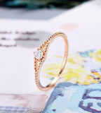 0.5ct Round Cut Moissanite Unique Split Shank Wedding Band 14k Rose Gold Plated