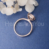 1.5ct Princess Cut Simulated Peach Morganite Accented Ring 14k Rose Gold Plated