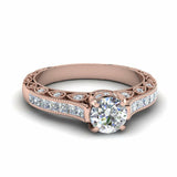 1ct Round Cut Diamond Vintage Filigree Engagement Ring 14k Rose Gold Finish New