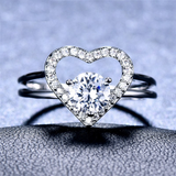 2ct Round Cut Diamond Engagement Ring 14k White Gold Over Love Couple Bridal Set