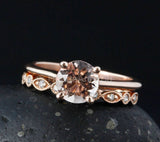 2ct Round Cut Simulated Morganite Solitaire Milgrain Band 14k Rose Gold Plated