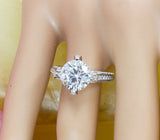 Fancy Solitaire Engagement Ring 2ct Round Cut VVS1 Diamond 14k White Gold Finish