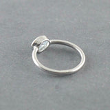 1ct Engagement Ring Oval Blue Aquamarine Bezel Set Solitaire 14k White Gold Over