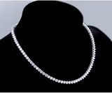 25Ct Round Cut Sparkle VVS1/D Diamond Tennis Necklace Solid 14K White Gold Over