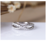 1.6ct Round Cut Diamond Wedding Ring 14k White Gold Finish Infinity Split Band