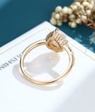 0.5ct Pear Cut Simulated Diamond Halo Engagement Ring 14k Yellow Gold Plated