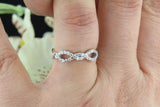 Infinity Twisted Wedding Ring Band 0.3ct Round Cut Diamond 14k White Gold Finish