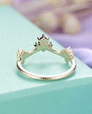 Curved Half Eternity Wedding Band 0.8ct Round Cut Diamond 14k Yellow Gold Finish