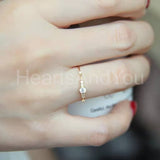 0.5ct Round Cut Moissanite Minimalist Engagement Ring 14k Yellow Gold Plated