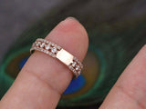 2.2ct Round Cut Diamond Wedding Band 3 Rows 3/4th Eternity 14k Rose Gold Finish