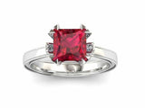 2ct Princess Cut Pink Ruby Engagement Ring Trilogy Cocktail 14k WhiteGold Finish