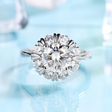 2ct Round Cut Diamond Engagement Ring 14k White Gold Over Halo Wedding Prong Set