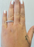 3ct Round Cut Moissanite Full Eternity Women Wedding Band 14k White Gold Plated