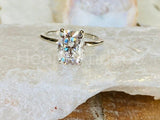 2.2ct Cushion Simulated Diamond Solitaire Engagement Ring 14k White Gold Plated