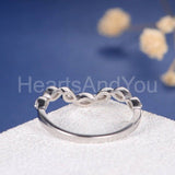 0.45ct Round Cut Moissanite Curved Women Wedding Band 14k White Gold Plated