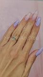 0.5ct Emerald Simulated Diamond Hidden Halo Solitaire Ring 14k YellowGold Plated