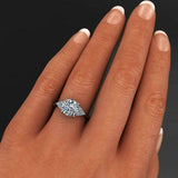 2ct Round Cut VVS1 Diamond Cluster Accents Solitaire Ring 14k Yellow Gold Finish