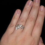 3Ct Round Cut VVS1/D Diamond Unique Stylish Engagement Ring 14K White Gold Over