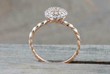 1.5ct Round Cut Diamond Engagement Ring 14k Rose Gold Finish Twisted Solitaire