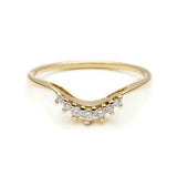 0.15ct Round Cut Diamond Wedding Band 14k WhiteGold Finish Stackable Crown Tiara