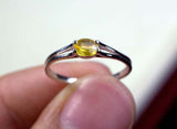 0.4ct Engagement Ring Oval Cut Yellow Sapphire Split Shank 14k White Gold Finish
