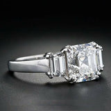 1.5ct Asscher Cut VVS1 D Diamond Solitaire Engagement Ring 14k White Gold Finish