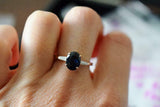 2ct Engagement Ring Oval Cut Sapphire Baguette Accent Trilogy 14k Rose Gold Over