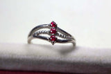 0.15ct Engagement Ring Round Cut Pink Ruby Split Band 14k White Gold Finish