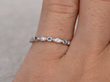 0.5ct Round Cut Blue Aquamarine Diamond Wedding Band Ring 14k Rose Gold Finish