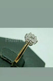 0.5ct Round Cut Moissanite Daisy Flower Cluster Women Ring 14k YellowGold Plated