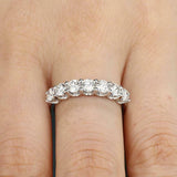 Stackable Half Eternity Wedding Band 2ct Round Cut Diamond 14k White Gold Finish
