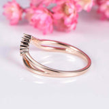 1ct Round Cut Diamond Curved Spilt Band Engagement Ring 14k Rose Gold Finish