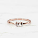 Minimalist Cluster Engagement Ring 1ct Round Cut Diamond 14k Yellow Gold Finish