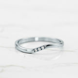 Curved Minimalist Wedding Band 0.15ct Round Cut VVS1D Diamond 14k Rose Gold Over