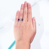 2.2ct Round Cut Moissanite Three Stone Engagement Ring 14k White Gold Plated