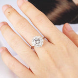 Halo Unique Solitaire Engagement Ring 2.5ct Round Cut Diamond 14k WhiteGold Over