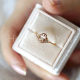 1ct Oval Cut Simulated Morganite Milgrain Engagement Ring 14k White Gold Plated
