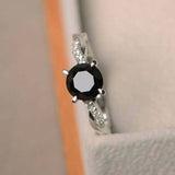 1ct Engagement Ring Round Cut Black Diamond Twisted Infinity 14k White Gold Over
